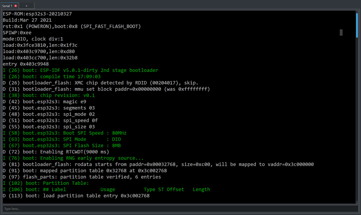 serial port bootloader esp32